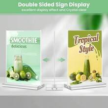 1/3pcs,Double-Sided Photo Frame Transparent Pull-Out Standing Sign Holders - Clear Acrylic Desktop Display Stands For Weddings, Graduation Ceremonies, Restaurants, Offices, Parties - A4 And A5 Sizes, Durable And Easy To Use, Event Signage - A - View 4