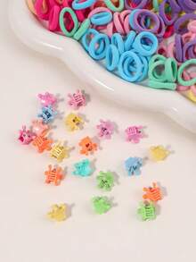 120PCS Candy Colored Hair Accessory Set With Elastic Hair Ties And Hairpins Suitable For Daily Girl Gifts Girls Hair Stuff(Hair Clip Color Random) - Multicolor - View 2