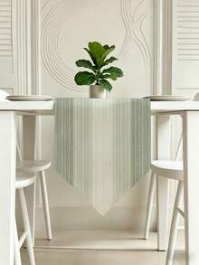 1pc,Crafted Table Runner,Modern Gradient Triangle Table Runner,Simple Striped Pattern Table Runner,Pointed Asymmetric Tablecloth,Suitable For Dining Table,Coffee Table,Home Decor,Durable Kitchen And Restaurant Decoration,Dining Table Decor - Light Green - View 9