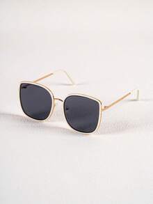 1 Pair Women's Premium Summer Sun Protection Oversized Face-Slimming Large Frame Fashion Glasses, Fashionable Personalized Korean Style For No-Makeup Look - Multicolor - View 6
