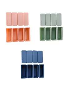1pc Large Capacity Silicone Flip Lid Storage Box, Kitchen Freezer Fresh-Keeping Ice Container, Long Strip Ice Tray, Suitable For Freezing Soup, Baking Ingredients, Dual Use For Refrigeration And Freezing. Silicone Material. Kitchen Freezer Ice Container. Simple And Convenient. Airtight Fresh-Keeping. + Multi-Functional Compartment + Easy Release Design. - Multicolor - View 8