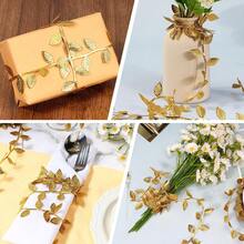 1/5m Gold Leaf Double-Sided Artificial Leaf Ribbon, Gold Artificial Leaf Decorative Trim, Pure Gold Leaf Edging, Suitable For Wreaths, Gift Wrapping, Craft Projects, Weddings And Home Decor - Multicolor - View 6