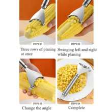 Stainless Steel Corn Sheller Corn Slicer Peeler Household Kitchen Corn Cutter Fishing Corn Peeler Practical Kitchen Tool Fruit Vegetable Small Tool Serrated Corn Sheller Peeler Corn Cob Scraper Grater Sheller Cutter - Multicolor - View 6