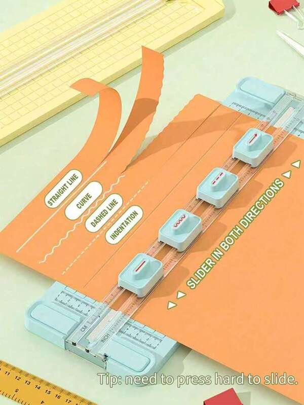 Cortador de Papel 4 em 1, Cortador de Papel, Cortador de Fotos de Escritório, Tesoura, Adequado para Estudantes, Pode Cortar Fotos, Documentos, Artesanato, Suprimentos Escolares