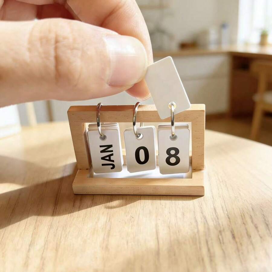 1:12 Scale Dollhouse Mini Desktop Calendar, Exquisite Design, Model House Living Room Scene Decor And Photography Prop, Home Model Decoration, Unique Desktop Charm, OB11 Model Photography Prop, Dollhouse DIY Accessory - Multicolor - View 1