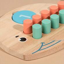 1 Set Wooden Whale Math Calculation Board, Addition And Subtraction Learning Tool Within 10, Puzzle Toy, Exercise Basic Math Skills, Perfect Gift - Multicolor - View 2