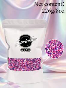 226g/8oz hỗn hợp hạt trang trí cầu vồng, thích hợp để trang trí bánh cupcake, kem, bánh quy, bánh sinh nhật. Chỉ dùng để trang trí, không ăn được. - Nhiều màu - Xem 20