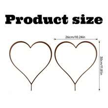 1pc Natural Rusted Metal Heart-Shaped Garden Stake - Outdoor Yard Art Decor, Brand New Rusted Heart Sculpture - A - View 9