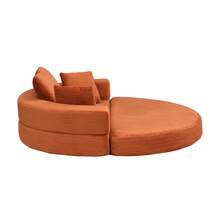Flieks Multifunctional Freestanding Folding Sofa Bed (Boneless Couch) – Oval Bed With Cushions, Modular Sofa, Corduroy Fabric Cover (173 X 176 Cm), Suitable For Apartments, Living Rooms, Bedrooms - 橘色 - 查看 10