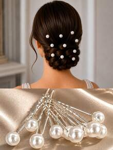 topshiny مجموعة 10 قطع مشابك شعر للعروس، إكسسوارات شعر زفاف أنيقة، مشابك شعر مزينة بالزهور المرصعة بالراين للعرائس، مناسبة لتسريحات الشعر المرفوعة والكعكة وتسريحات الحفلات المسائية الرسمية - أبيض - مشاهدة 14