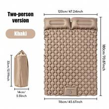 1 buah Kasur Angin Tiup Ganda dengan Pompa Kaki, Bahan Nilon TPU Tebal, Pompa Kaki Terintegrasi, Sangat Nyaman, Pengisian Otomatis Cepat, Ideal untuk Berkemah, Bepergian, dan Penggunaan di Rumah - Kasur tidur ganda - View 8