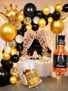 50 Globos con forma de botella de whisky, ideales para fiestas de cumpleaños, decoraciones temáticas de cumpleaños para hombres, fiestas temáticas de whisky, festivales de cerveza, aniversarios, fiestas de graduación, despedidas de soltero y soltera, reuniones familiares y eventos de bar - Globo con forma de botella de whisky - Ver 4