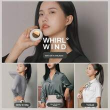 1pc Mini Whirdwind Portable Charging Fan Waist Clip Mini Whirlwind Fan 3-Speed Handsfree Silent Strong Wind - Multicolor - View 9