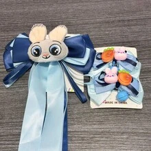 Disney 1/2pcs Student Girl Hair Clip Rabbit Police Officer Headpiece Little Girl Zootopia Rabbit Ears Bow Hair Clip Hair Accessory Exquisite - B - View 12