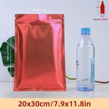 50/100個可重複密封鋁箔袋，啞光彩色紅色Mylar袋，附平面拉鍊鎖，適用於食品儲存袋、糖果餅乾零食、口紅、珠飾、零售包裝、情人節節日婚禮派對禮品用品 - 彩色 - 查看 138