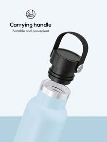 Meoky 17oz/500ml 真空保溫不鏽鋼水壺，附攜帶手把蓋，大容量且易於攜帶，長效保溫保冷，適合學生、辦公室、健身房及戶外旅行 - 藍色 - 查看 5