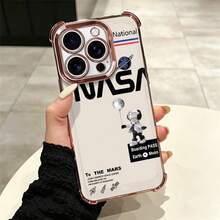 Funda Antigolpe con esquinas reforzadas bañadas electrolíticamente color plata, Antiarañazos y Protección de Cámara. Estilo moda viral  influencer, con elegantes elementos de ilustraciones animadas y cartoon juvenil. Compatible con iPhone 11 - SJDDFSK-Plata- - Ver 5