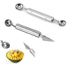 Double-Edged Fruit Ball Spoon Set, Excavator Style Carving & Cutting Tool, Stainless Steel Fruit Ball Kitchen Gadget - View 8