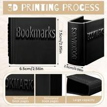3D Printed Book-Shaped Bookmark Storage Display Rack, Cute Artistic Book Lover Desktop Organizer, Creative Bookworm Gift, Teacher's Day Graduation Season Christmas Birthday Souvenir, Study Office Desk Aesthetic Decor - View 4