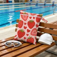 Cute Summer Fruit Print Wet Dry Separation Swimming Bag, Girly Beach & Pool Pouch, Lightweight Travel Storage Organizer - Multicolor - View 19