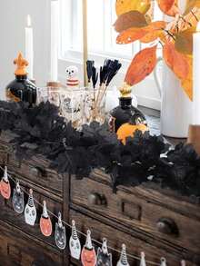 1/2pcs 66.93" Artificial Hanging Vine, Autumn Maple Leaf Garland Wall Hanging, Suitable For Autumn Theme Party, Halloween, Home And Staircase Wall Decoration, Indoor/Outdoor And Garden Autumn Decor - Multicolor - View 4