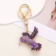 1pc Cute Flying Peace Dove Keychain Creative Rhinestone Small Gift Bird Key Chain Women's Bag Car Pendant Accessory - Bird Keychain - View 12