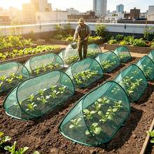 1 Conjunto de Cobertura de Rede Dobrável para Jardim, Tenda de Proteção Retrátil para Plantas, Rede Anti-Insetos e Anti-Pássaros, Adequada para Vegetais, Frutas, Flores, Mudas, Quintal e Jardinagem - Verde - Visão 11