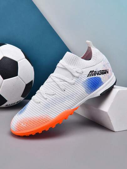 MINGBIN 1 Pair Unisex Soccer Shoes For Match And Training, Low-Top Outdoor Natural Grass American Football Shoes For Youth, Professional Sports Shoes With PU Front Lace-Up TF Studs Short Cleats