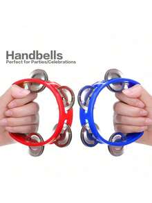 1pc Adult Plastic Tambourine, Double Row Handle Tambourine, Musical Instrument Tambourine, Rhythm Instrument, Handheld Percussion Drum, Party Use, Tambourine Tassels, Adult Musical Instrument, Percussion Instrument Tambourine - Multicolor - View 7