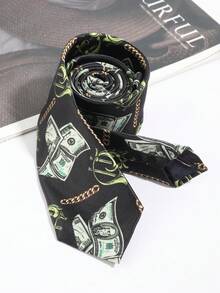 Men's Creative Hundred Dollar Bill Print Tie - Dollar - View 2