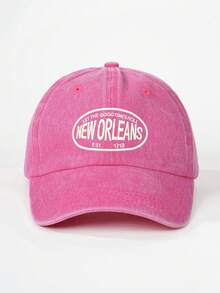 1/2件 多色復古字母 NEW ORLEANS 3D刺繡水洗柔軟頂棒球帽，適合街頭運動、戶外及日常使用 - 彩色 - 查看 16