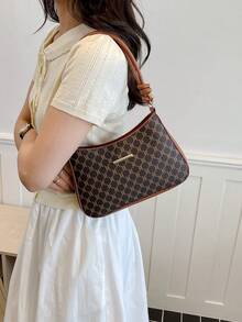 Large Capacity Versatile Women's Monogram Shoulder Bag 2026 Spring New Underarm Bag Wholesale - Coffee - View 6
