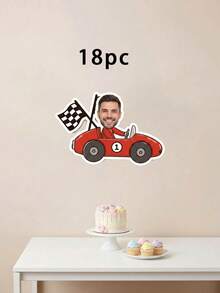 6/12/18pcs Custom Race Car Driver Photo Banner,Personalized Racing Photo Garland, Race Car Driver Banner For Backyard Race Parties - Multicolor - View 9