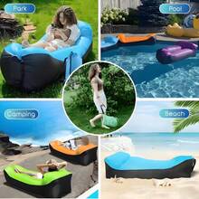 Lazy Inflatable Sofa Inflated Quickly Without Tools, Ergonomically Designed. Portable For Quickly Inflate. Device To Prevent Side Flips During Camping. For Outdoor Camping Inflatable Beds And Is A Must-Have Gift For Outdoor Enthusiasts. - Purple - View 10