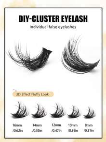 Linna New False Eyelash Clusters, D-Curl Voluminous Fluffy Cat Eye False Eyelashes, 5D Cluster Lashes Reusable For Daily, Workplace, Party And Other Occasions | Cartoon Lashes | Lashes | Eyelashes | Lash Clusters - D - View 4