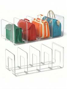 Estantería de almacenamiento de bolsas de acrílico transparente, de pie / montada en la pared, para organizar bolsos, carteras, ahorra espacio, adecuada para almacenamiento en el hogar y exhibición de productos - Multicolor - Ver 4