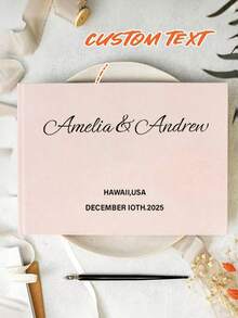 Customized Linen Wedding Guest Book, Personalized Linen Hardcover Photo Album, Photo Guest Book, Wedding Keepsake & Anniversary Commemorative Album, Perfect Gift - Multicolor - View 18