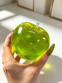 1pc Transparent Apple Squeeze Toy, Glossy Transparent Jelly TPR Soft Squeeze Stress Relief Toy, Children's Realistic Fruit Tactile Pressure Relief Toy, Back To School Gift, Birthday Party Favor, Classroom Reward Anxiety Relief Toy - Multicolor - View 5
