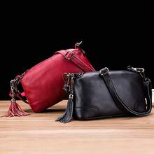 Bolso de hombro para mujer de cuero genuino, multicapa, nuevo modelo, conúltiples cremalleras, bolso cruzado de cuero suave y sencillo, versátil. - Azul oscuro - Ver 7