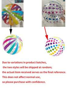 Polka Dot Beach Ball, Inflatable PVC Water Ball, Colorful Striped Ball, Outdoor Swimming Pool Beach Party Decoration, Inflatable Outdoor Activity Ball - Multicolor - View 9