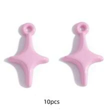 10 piezas/set Colgante DIY estrella de cuatro puntas - Plateado - Ver 7