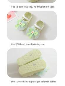 6 Pairs 0-1 Year Old Newborn Baby Socks, Summer Breathable Thin High Elastic Non-Binding Girls Home Pre-Walking Socks - Multicolor - View 8