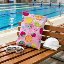 Cute Summer Fruit Print Wet Dry Separation Swimming Bag, Girly Beach & Pool Pouch, Lightweight Travel Storage Organizer - Multicolor - View 17