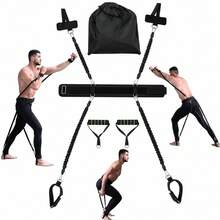 12-Piece Boxing Training Resistance Band Set, Power Punch Resistance Trainer - Black - View 2