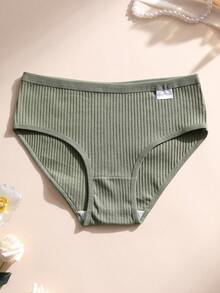 7pcs Women's Ribbed Cotton Panties, Sexy Low Waist Women's Triangle Panties, Comfortable Breathable Sports Underwear - Multicolor - View 9