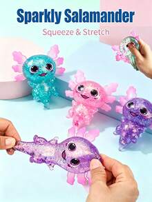 Cute Glitter Hexagonal Dinosaur Squishy, Soft And Bouncy Stress Relief Toy (Suitable For Adults And Children), Colorful Shiny Slow Rebound Sensory Toy, Anxiety Relief Hand Squeezer, Cute Animal Shaped Desk Decor, Party Favor And Gift, Squishy, Squishies, Squishy Toys, Squishy Stress Toy, Squishes - Multicolor - View 3