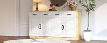 Sideboard 160 cm i MDF med forvaring - Naturlig och vit - Visa 6