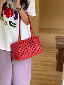 2026 Summer New Hollow Out Basket Bag, Shoulder Underarm Bag, Fashion Commuter Tote Bag For Travel And Vacation - Multicolor - View 14
