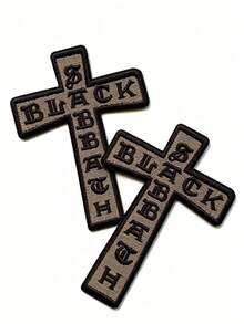 1pc/2pcs/3pcs/4pcs Black Cross Patch Rock Legend Embroidered Iron On - Multicolor - View 10