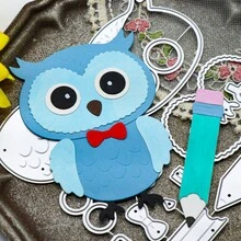 Cute Owl On Pencil Metal Cutting Dies, Back To School Animal Die Cuts, DIY Scrapbooking Card Making Embossing Template For Handmade Crafts,Teacher Student Greeting Card - A - View 5